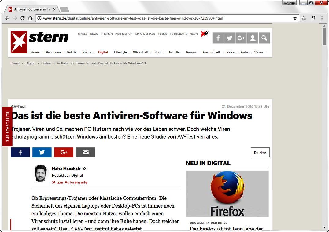 AV-TEST Medienspiegel IV/2016