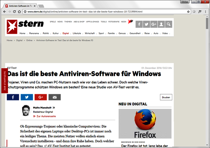 AV-TEST Medienspiegel IV/2016