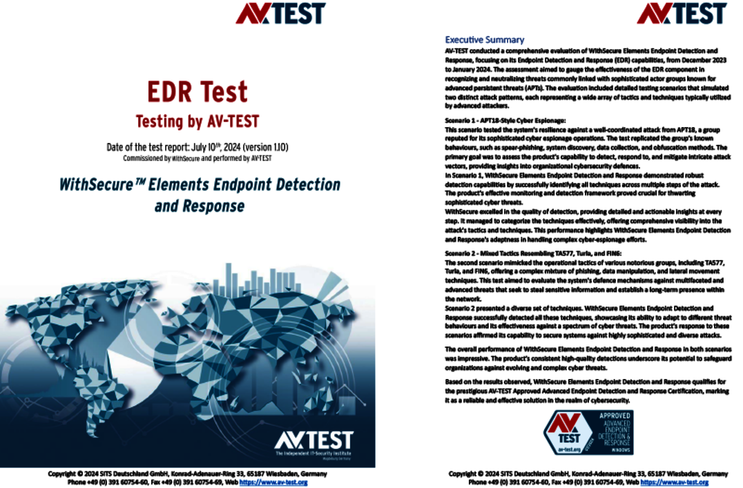 Advanced EDR test 2024: WithSecure Elements Endpoint Detection and Response