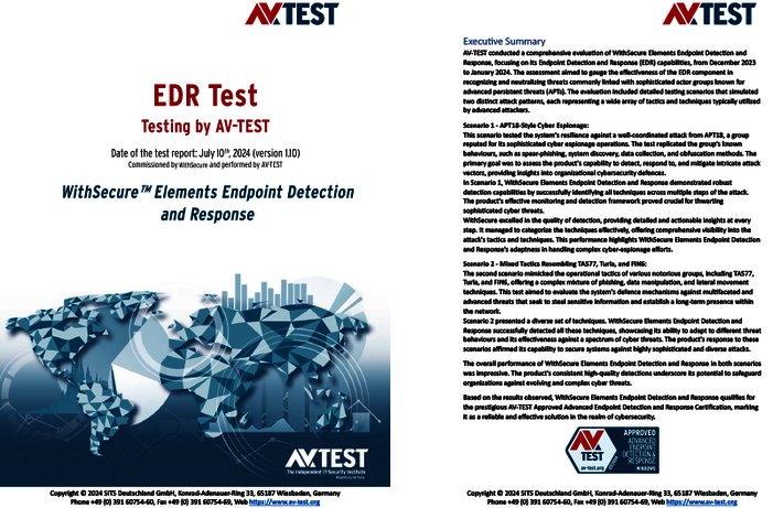 Ein Test im Auftrag von WithSecure Fortgeschrittener EDR-Test 2024: WithSecure Elements Endpoint Detection und Response