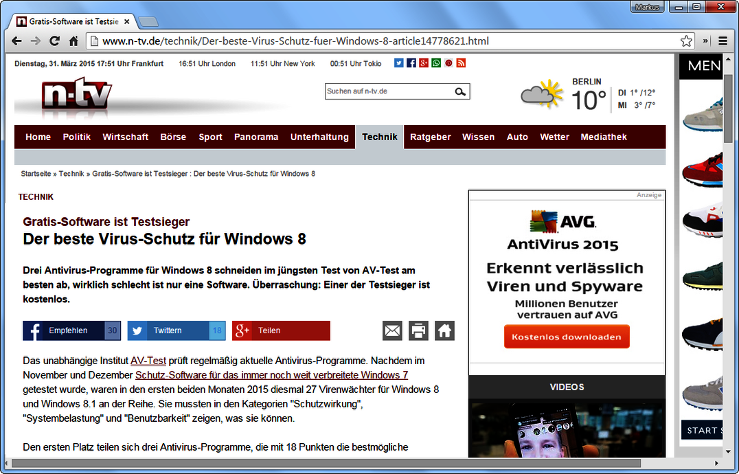 AV-TEST Medienspiegel I/2015