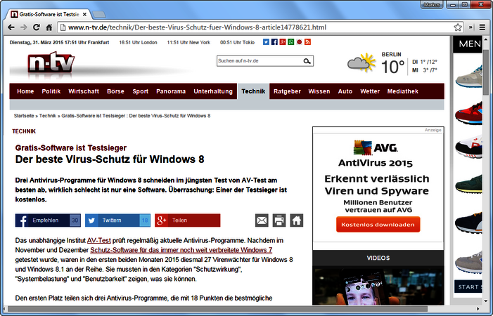 AV-TEST Medienspiegel I/2015