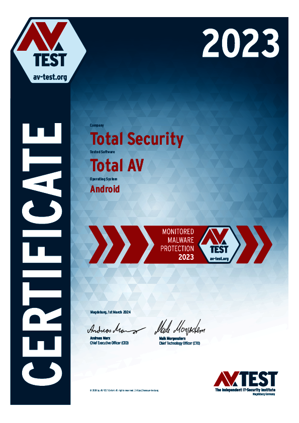 <p>Download as: <a href="/fileadmin/Content/Certification/2023/avtest_certificate_2023_android_totalsecurity_totalav.pdf">PDF</a></p>
