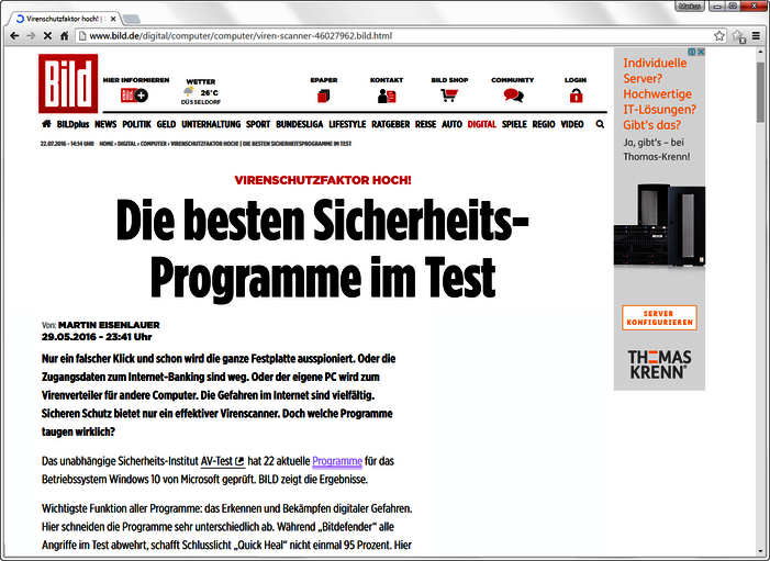 AV-TEST Medienspiegel II/2016