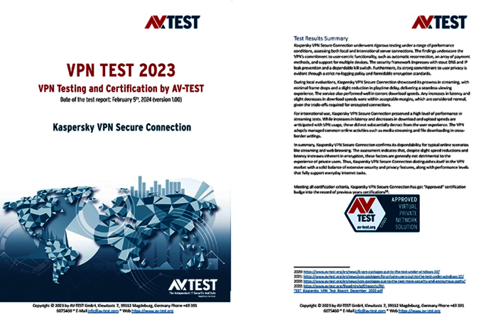 Rapport d'essai de Kaspersky VPN 2023 Rapport d'essai de Kaspersky VPN 2023