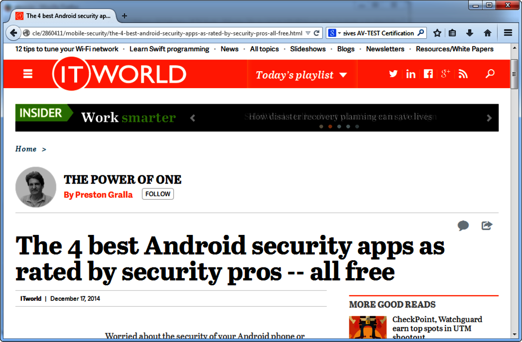 ITworld Revue de presse d'AV-TEST IV/2014
