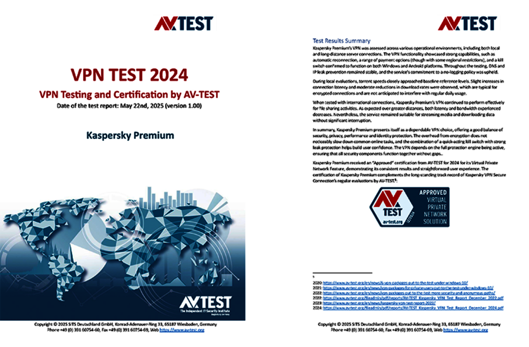 Ein Test im Auftrag von Kaspersky Kaspersky Premium VPN TEST 2024