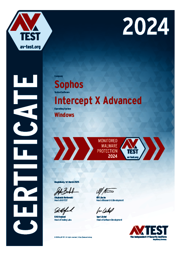 <p>Download as: <a href="/fileadmin/Content/Certification/2024/Sophos/avtest_certificate_2024_windows_sophos_intersept_x_advanced.pdf">PDF</a></p>